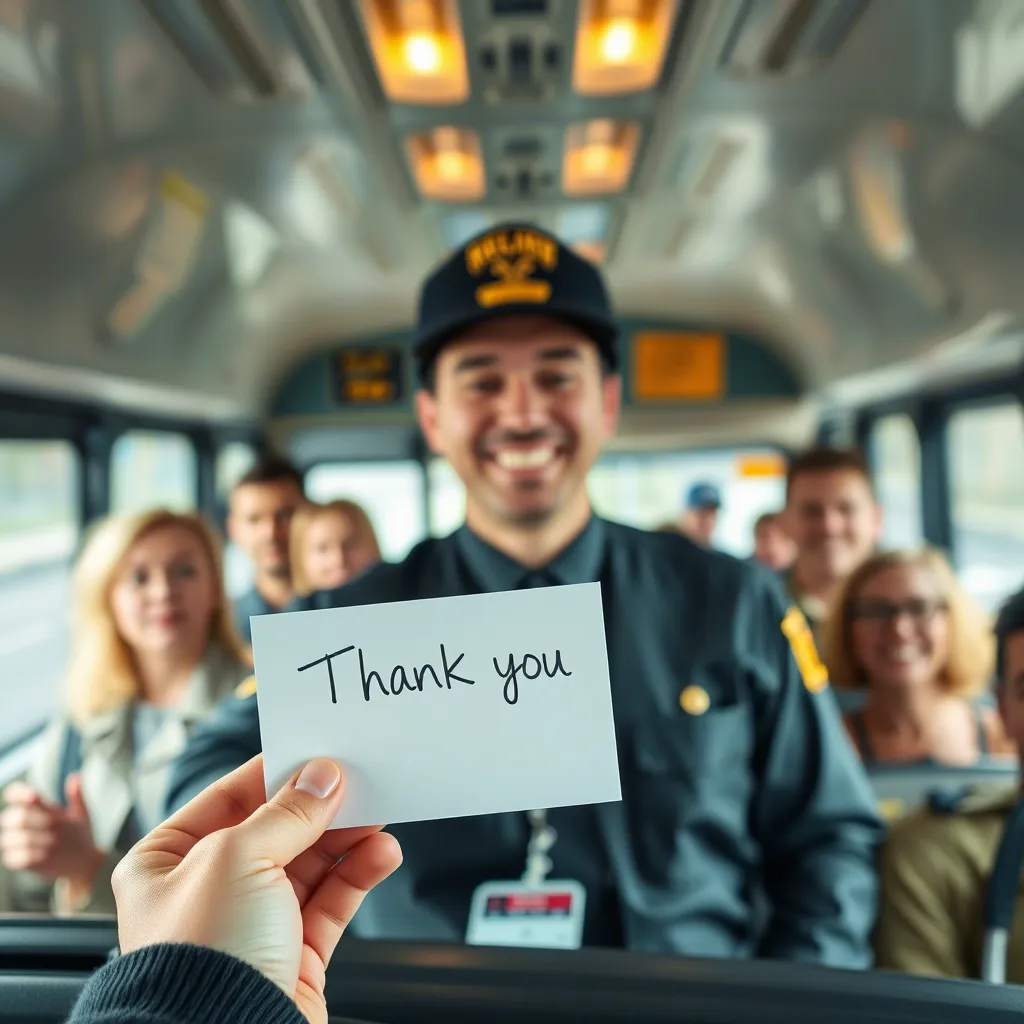 Bus Driver Thank You Note for Patience
