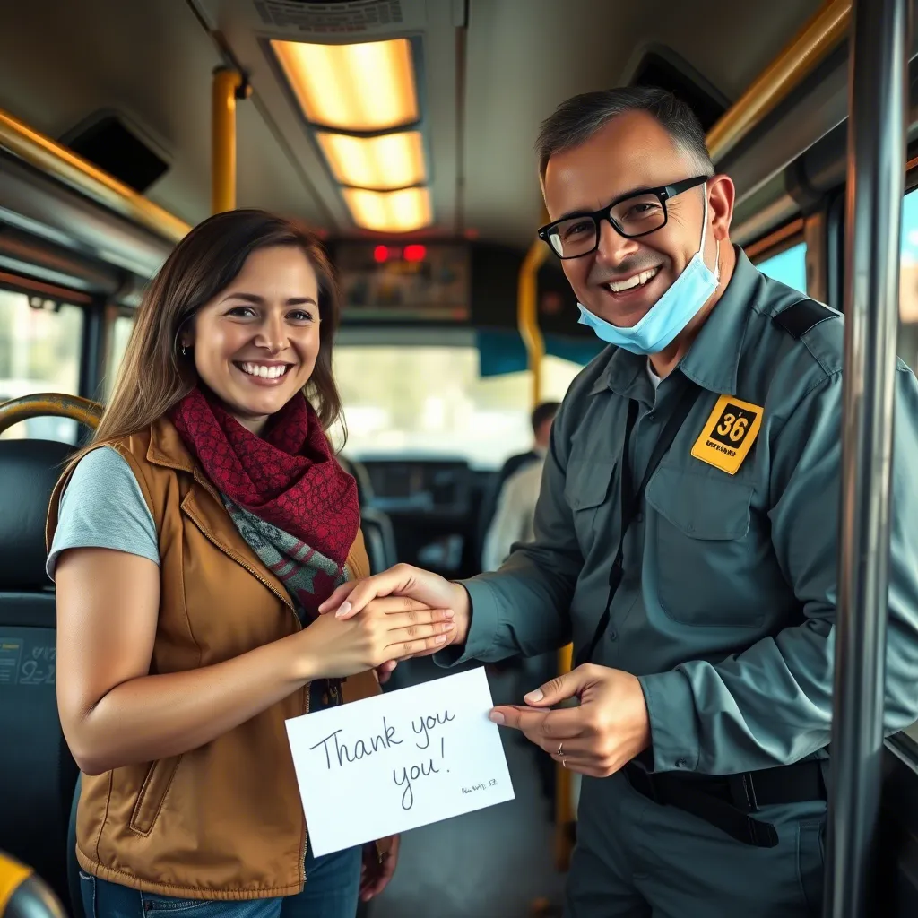 Bus Driver Thank You Note for Safe Travel
