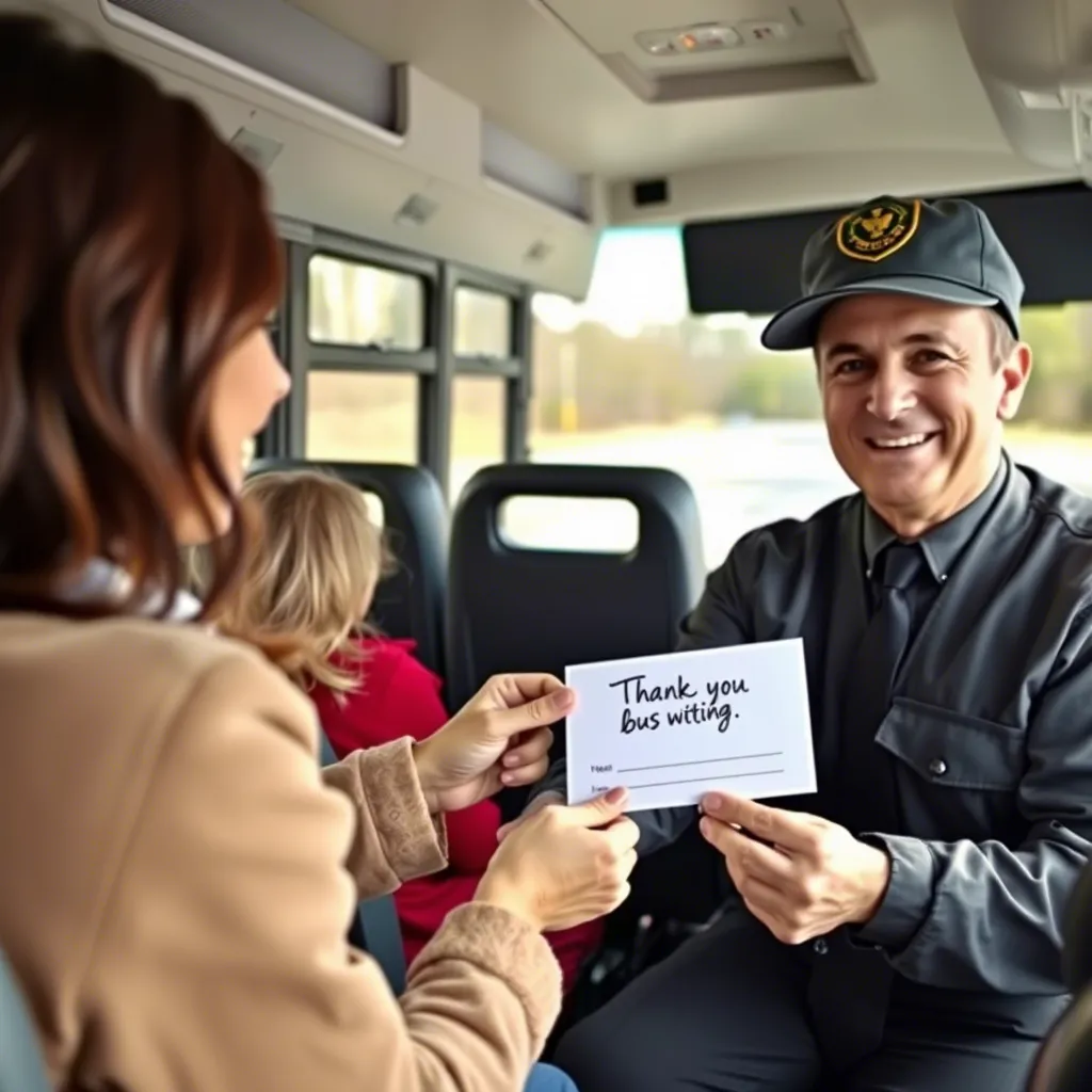 Bus Driver Thank You Note for Timeliness