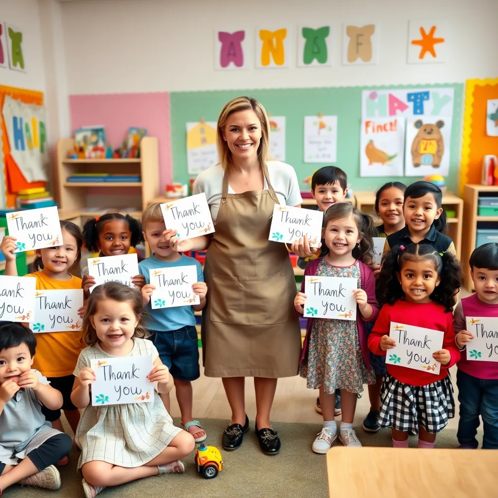 Thank You Message for Nursery Teacher from Class