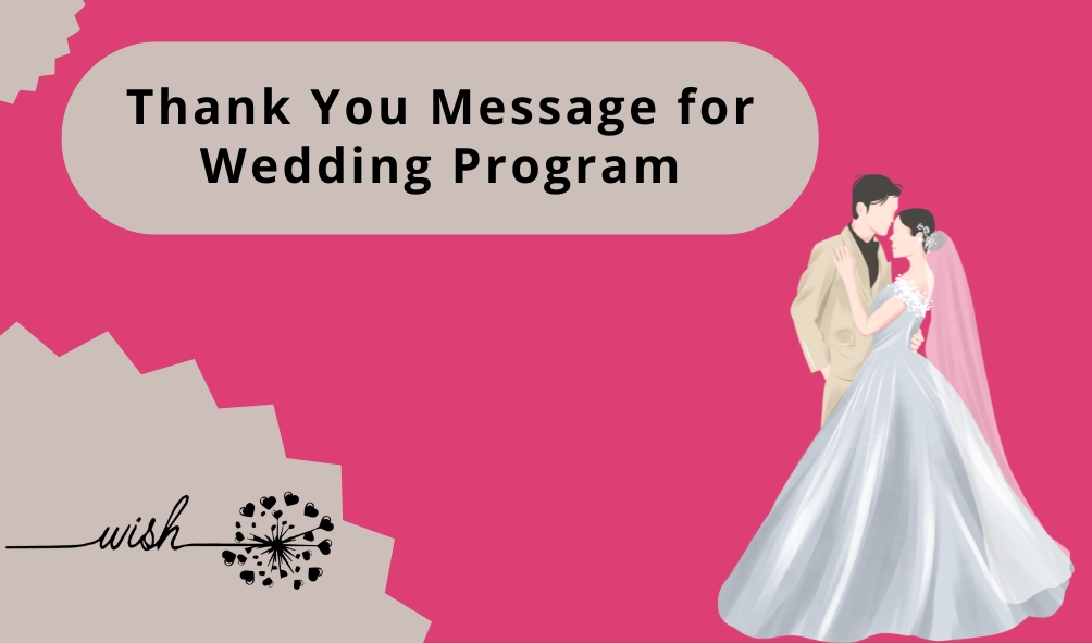 Thank You Message for Wedding Program