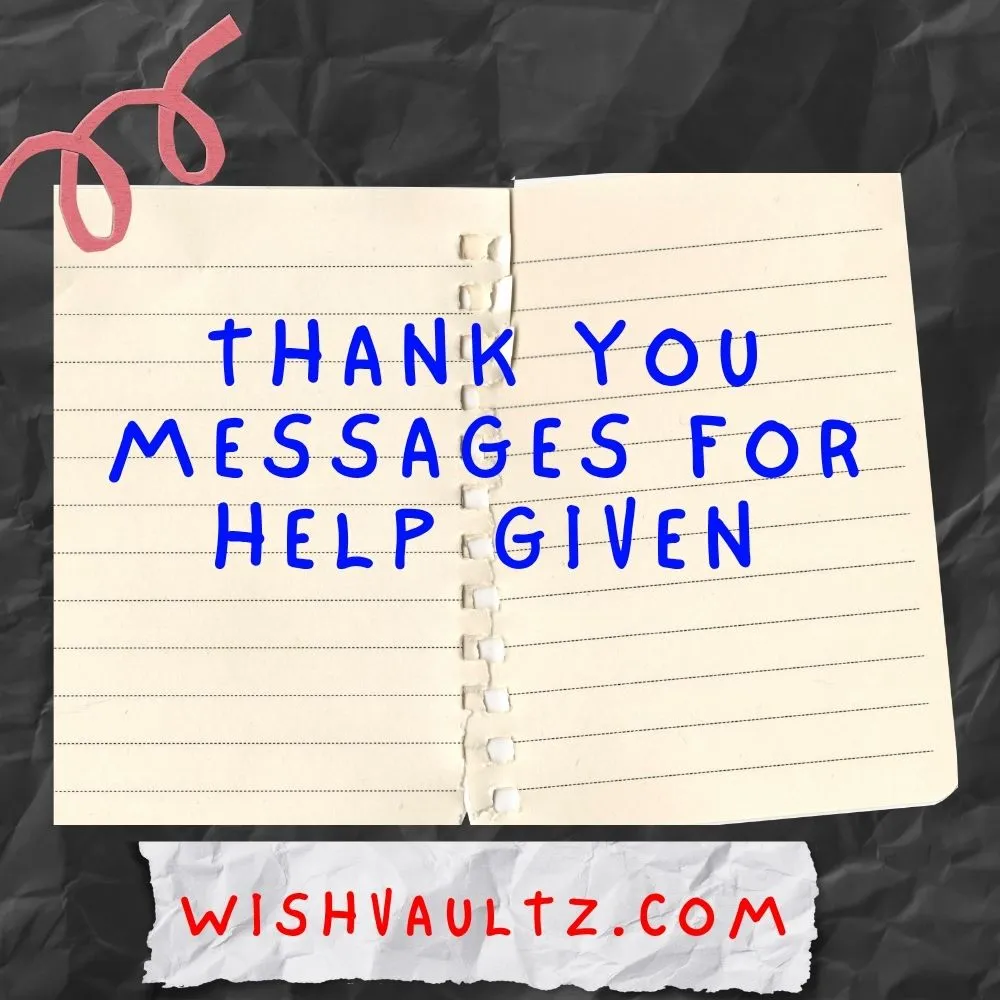 Thank You Messages for Help Given