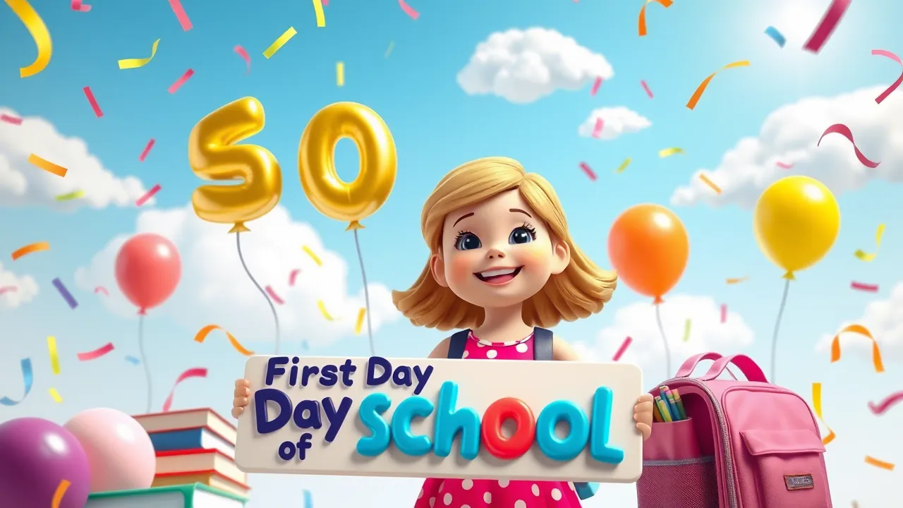 Good Luck First Day of School Wishes for Girl
